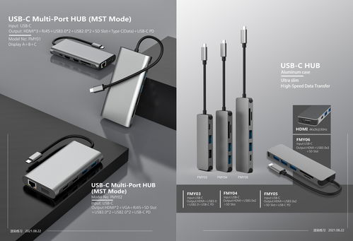 精致拓展 USB-C Hub 電子產品渲染海報